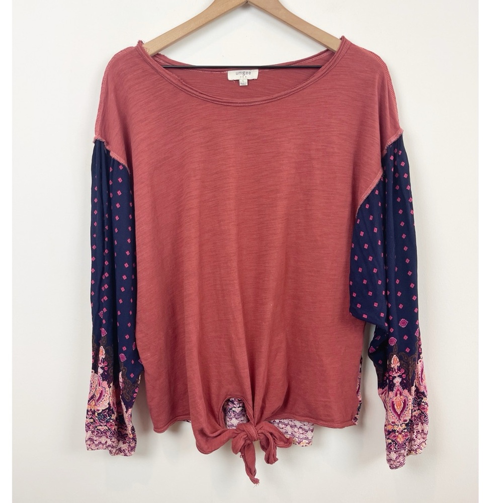 Umgee Boho Mixed Media Top